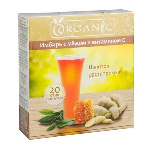 Органик "Имбирь с медом и витамином C" напиток растворимый, 20 стик/п. х 5,0 г