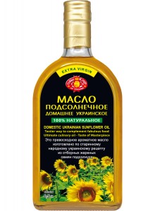 Подсолнечное "Домашнее Украинское" масло пищевое нерафинированное 0,5 л, ТМ "Golden Kings of Ukraine" (Агросельпром) (стекло)